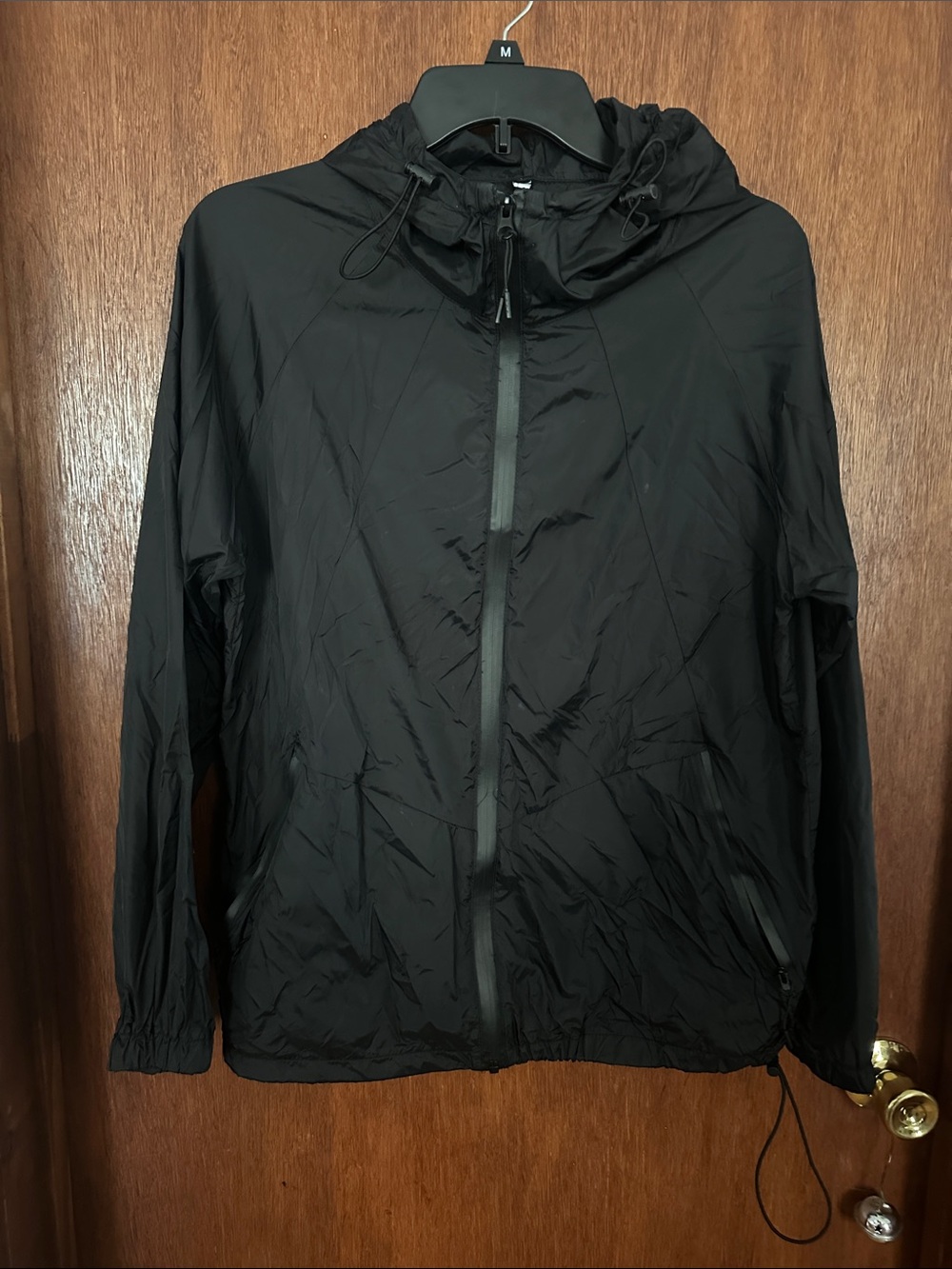 Women’s Black Hooded Windbreaker Jacket